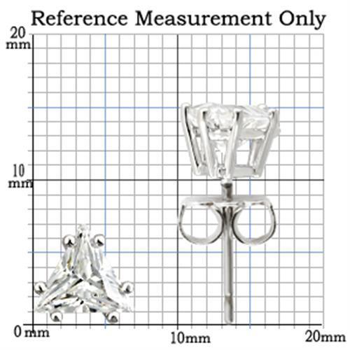 0W156 - Rhodium 925 Sterling Silver Earrings with AAA Grade CZ in Clear