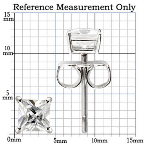 0W158 - Rhodium 925 Sterling Silver Earrings with AAA Grade CZ in Clear