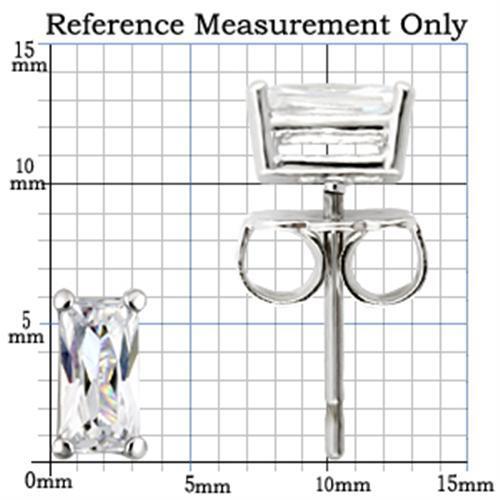 0W161 - Rhodium 925 Sterling Silver Earrings with AAA Grade CZ in Clear