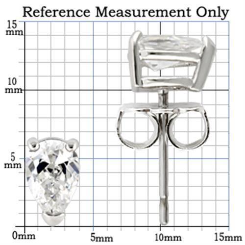 0W163 - Rhodium 925 Sterling Silver Earrings with AAA Grade CZ in Clear