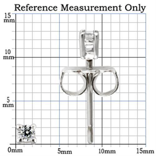 0W168 - Rhodium 925 Sterling Silver Earrings with AAA Grade CZ in Clear