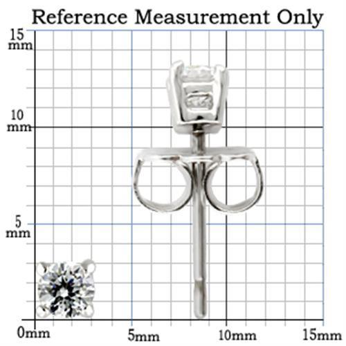 0W169 - Rhodium 925 Sterling Silver Earrings with AAA Grade CZ in Clear