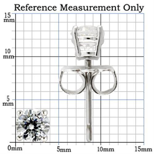 0W170 - Rhodium 925 Sterling Silver Earrings with AAA Grade CZ in Clear