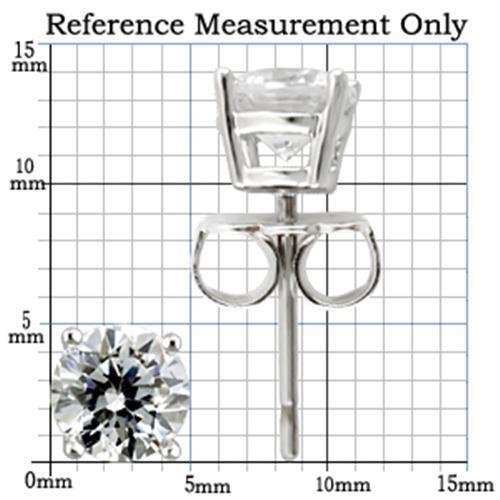 0W171 - Rhodium 925 Sterling Silver Earrings with AAA Grade CZ in Clear