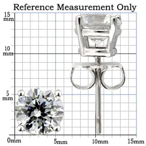 0W172 - Rhodium 925 Sterling Silver Earrings with AAA Grade CZ in Clear