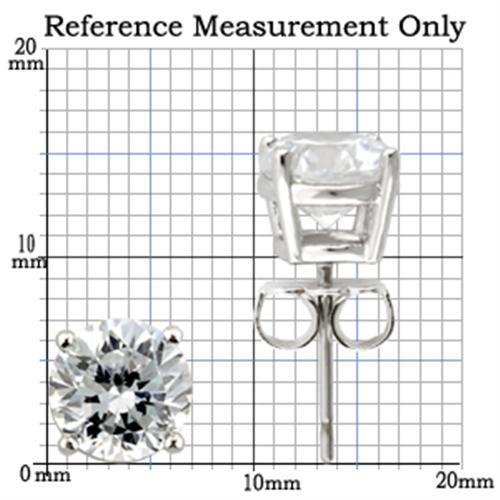 0W173 - Rhodium 925 Sterling Silver Earrings with AAA Grade CZ in Clear