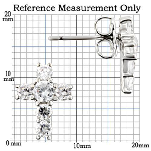 0W175 - Rhodium 925 Sterling Silver Earrings with AAA Grade CZ in Clear