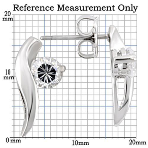 0W177 - Rhodium 925 Sterling Silver Earrings with AAA Grade CZ in Clear