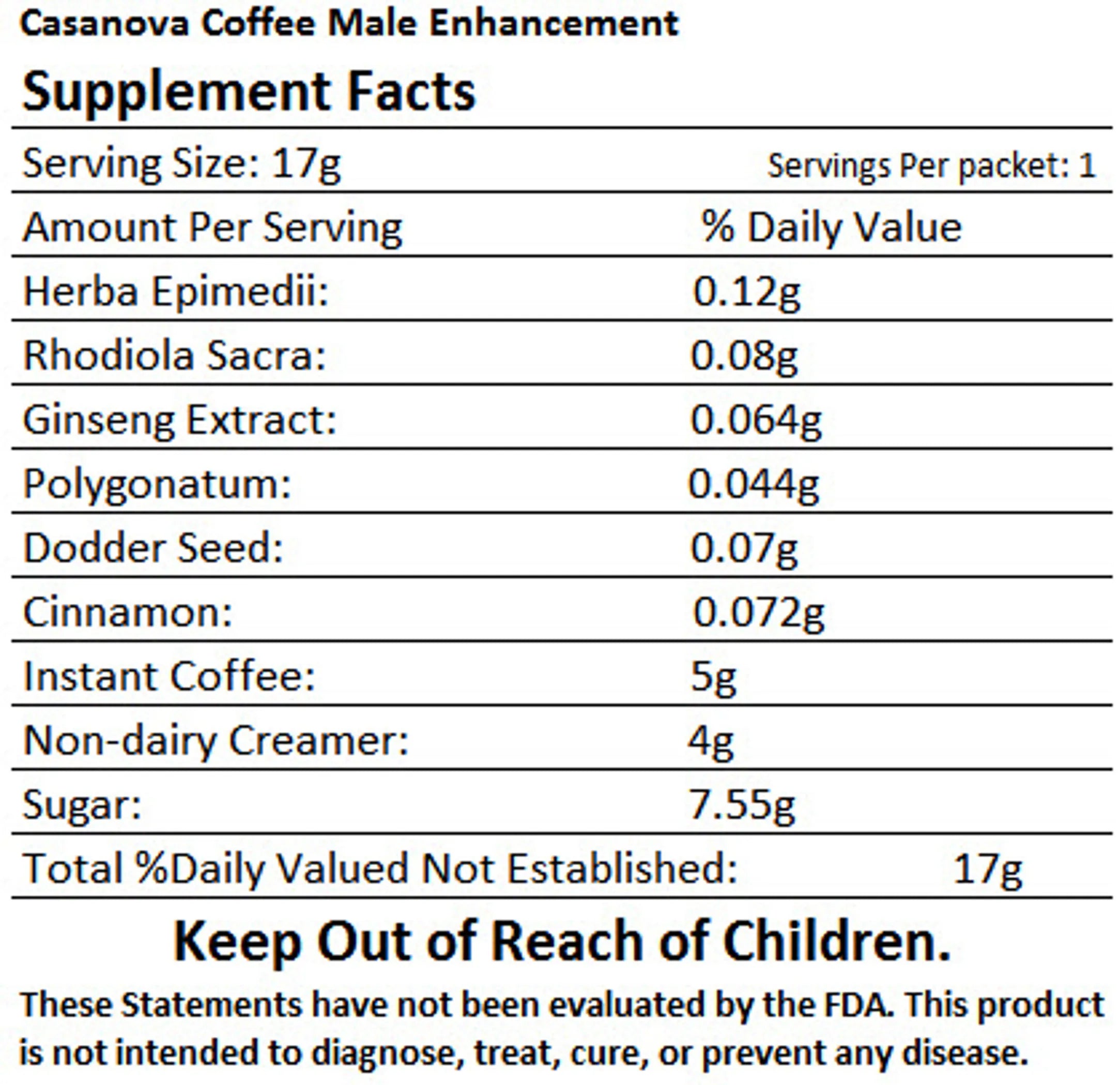 Casanova Coffee Male Sexual Stimulant