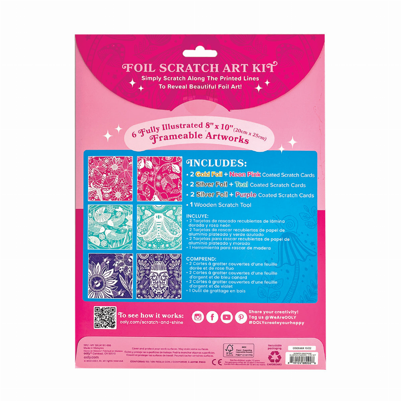 Scratch & Shine Foil Scratch Art Kits (7 PC Set)