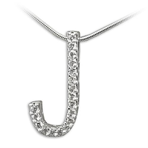 21610 - Rhodium Brass Pendant with AAA Grade CZ in Clear