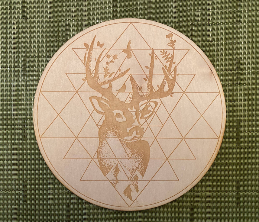 Deer Sri Yantra Crystal Grid
