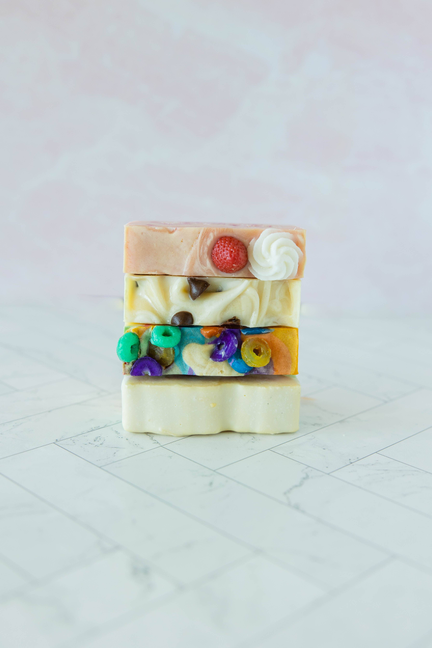 Strawberry Vanilla Pound Cake Soap Slice