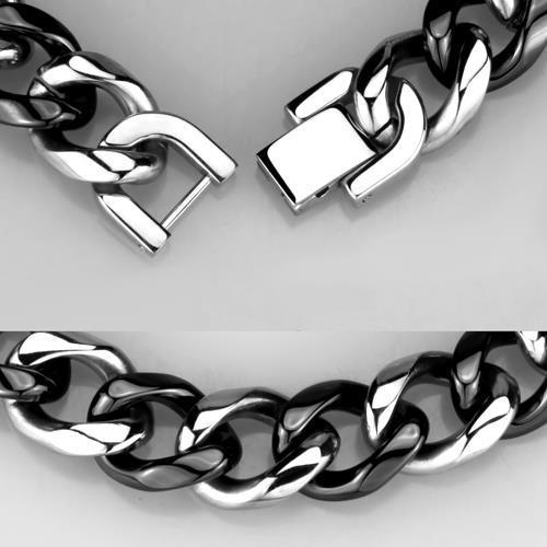 3W1000 - High polished (no plating) Stainless Steel Bracelet with Ceramic in Jet