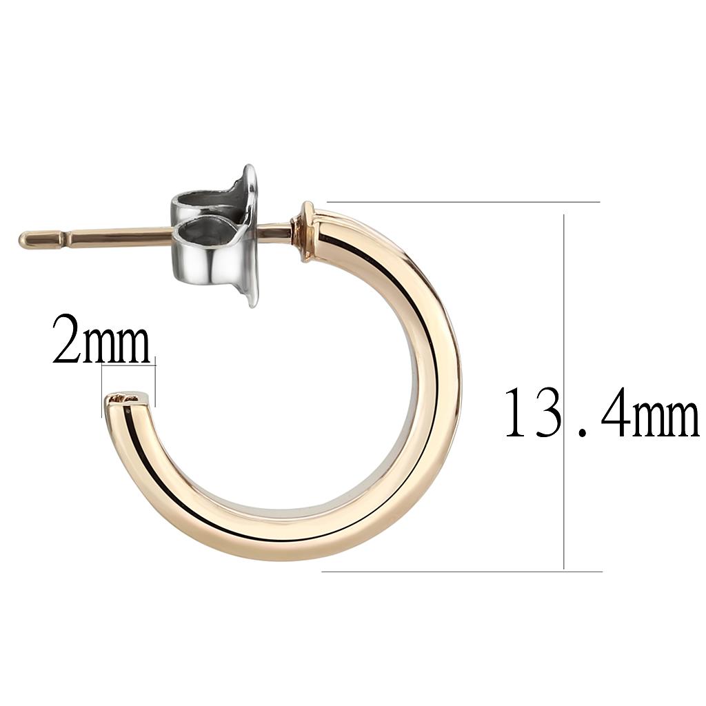 3W1142 - IP Rose Gold(Ion Plating) Brass Earrings with Top Grade Crystal in Metallic Light Gold