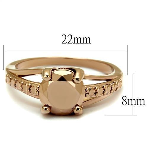 3W1199 - IP Rose Gold(Ion Plating) Brass Ring with AAA Grade CZ in Metallic Light Gold