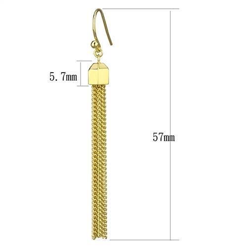 3W1207 - Gold Brass Earrings with Top Grade Crystal in Clear