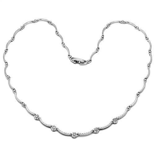 3W1249 - Rhodium Brass Jewelry Sets with AAA Grade CZ in Clear