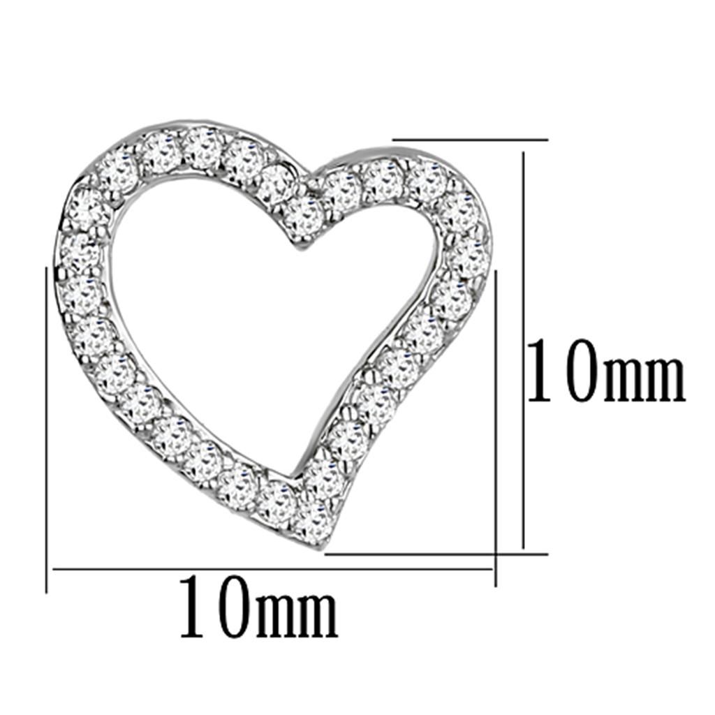 3W346 - Rhodium Brass Earrings with AAA Grade CZ in Clear