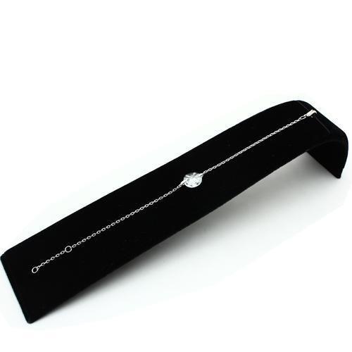 3W066 - Rhodium Brass Bracelet with AAA Grade CZ in Clear