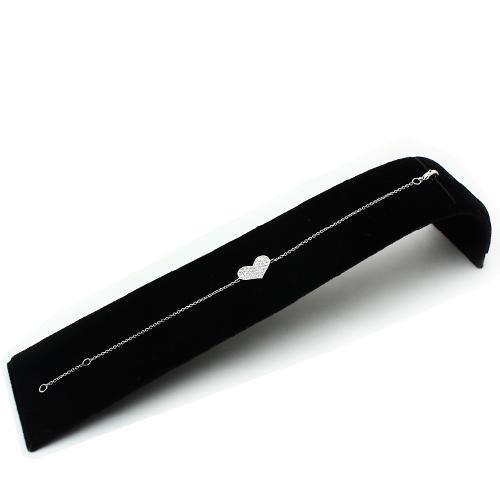 3W067 - Rhodium Brass Bracelet with AAA Grade CZ in Clear