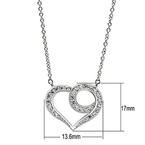 3W075 - Rhodium Brass Necklace with AAA Grade CZ in Clear