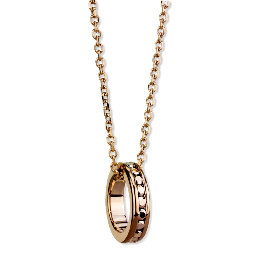 3W1145 - IP Rose Gold(Ion Plating) Brass Chain Pendant with Top Grade Crystal in Metallic Light Gold