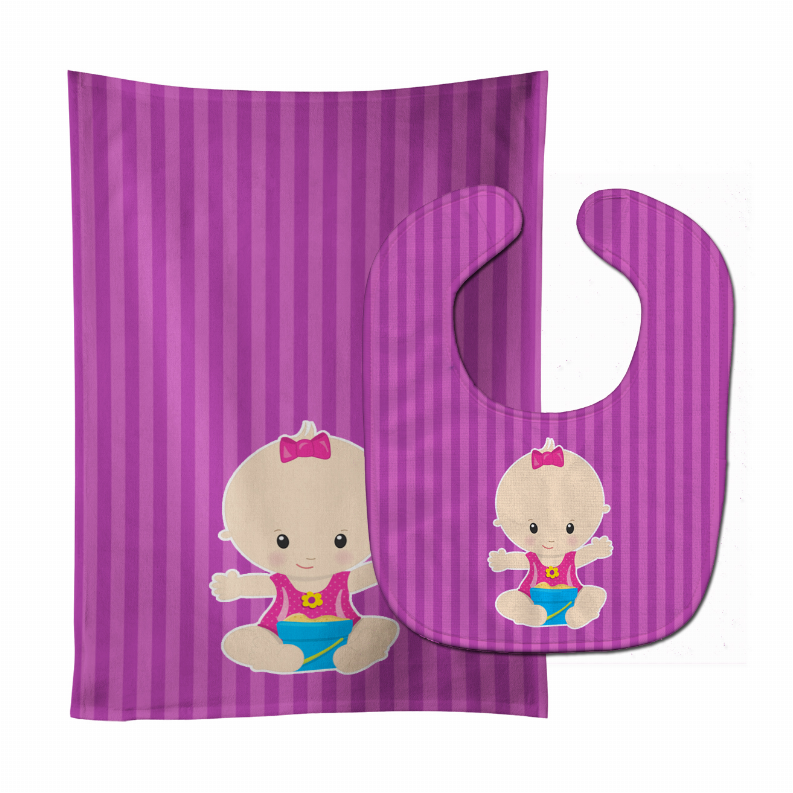 Baby Girl Baby Bib & Burp Cloth