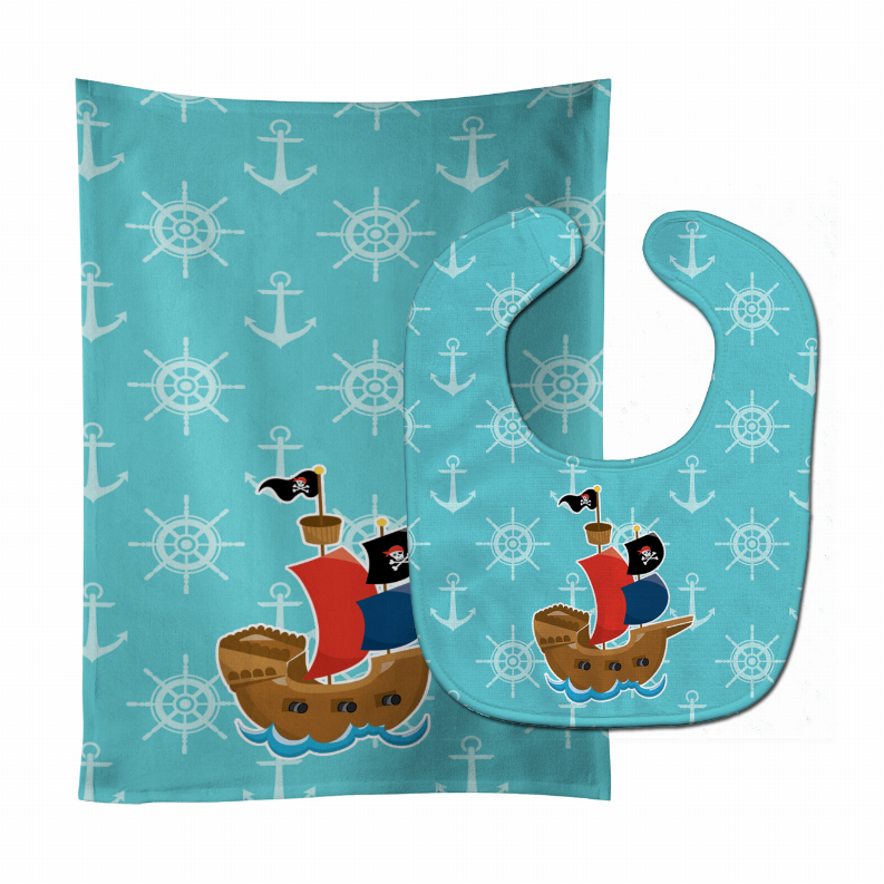 Nautical Baby Bib & Burp Cloth