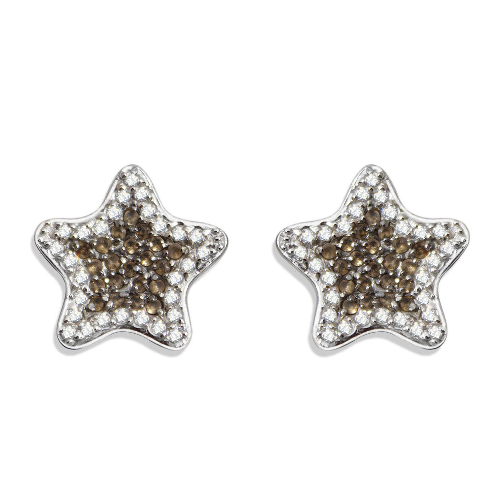 LOAS1384 - Rhodium Plating 925 Sterling Silver Earrings with AAA Grade CZ in Clear and Black