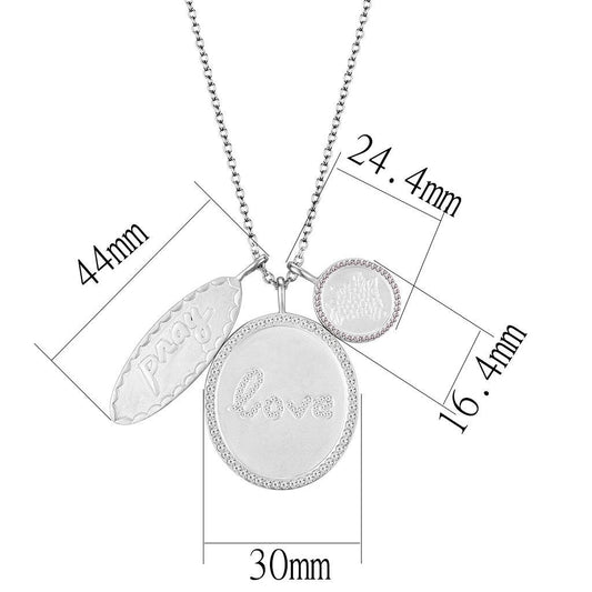 LO4693 - Rhodium+Brushed Brass Necklace with Top Grade Crystal in Light Amethyst