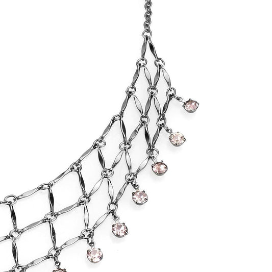LO4731 - Ruthenium White Metal Necklace with Top Grade Crystal in Light Amethyst
