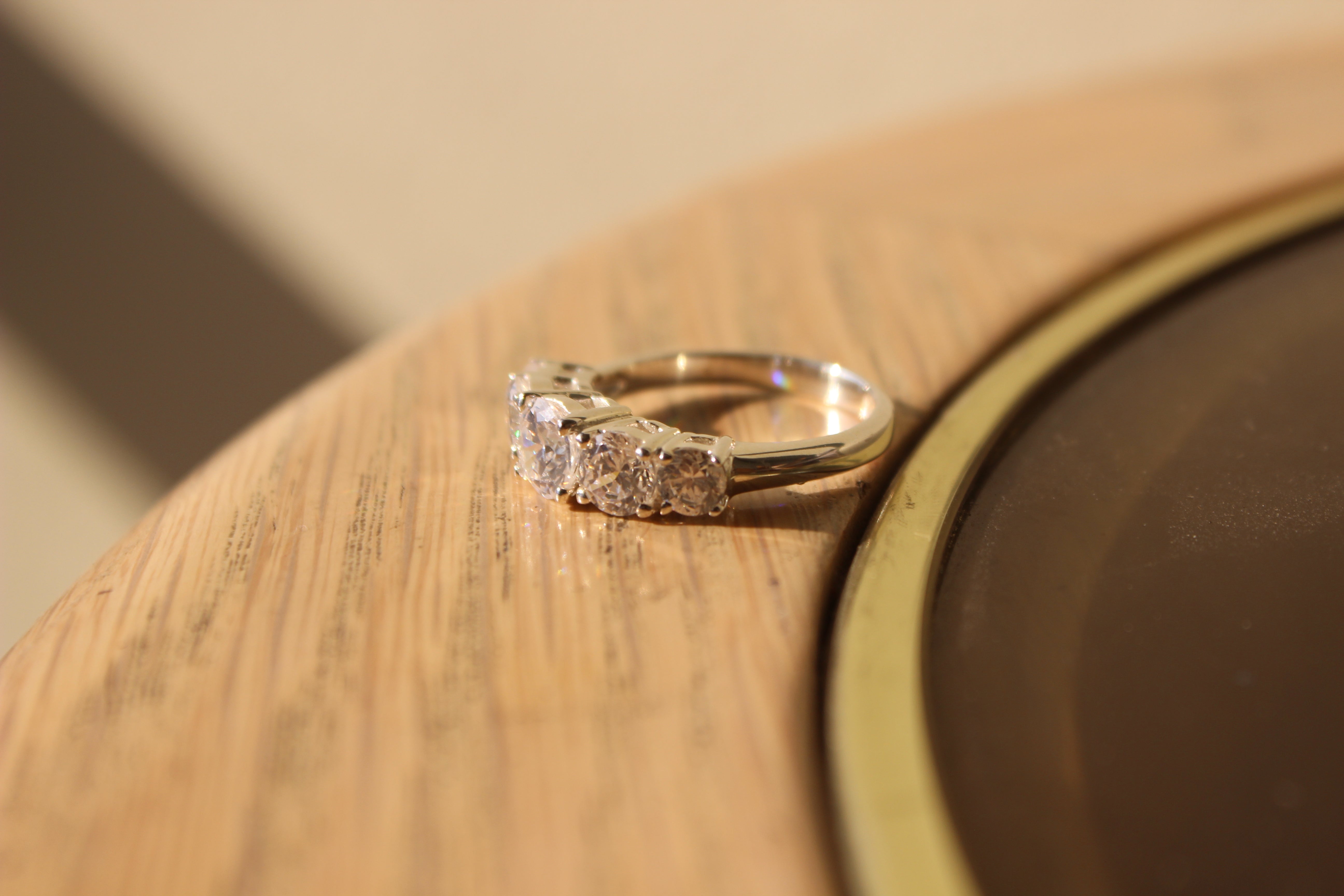 LOAS1386 - Rhodium 925 Sterling Silver Ring with AAA Grade CZ in Clear