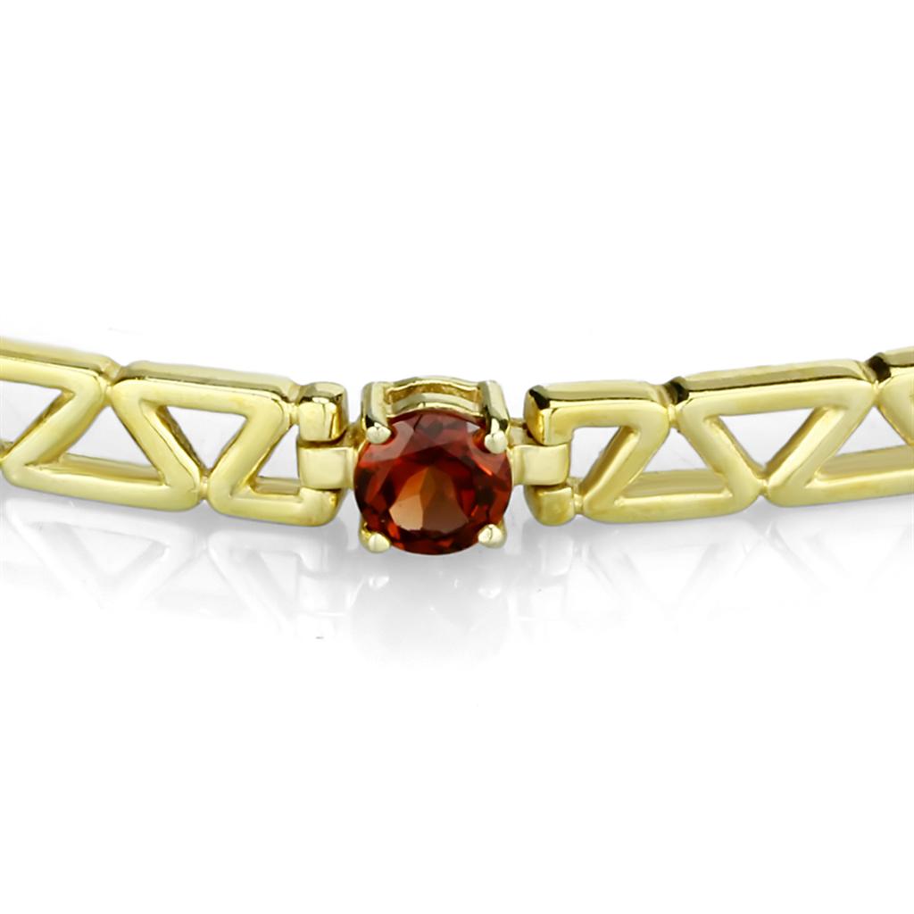 LOS840 - Gold 925 Sterling Silver Bracelet with AAA Grade CZ in Multi Color