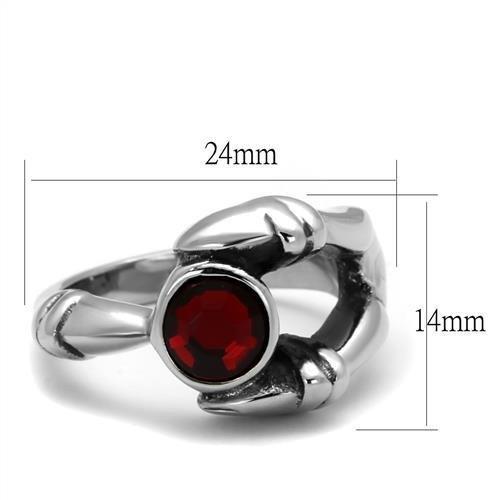 TK1970 - High polished (no plating) Stainless Steel Ring with Top Grade Crystal in Siam