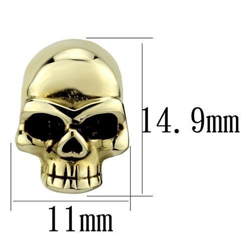 TK2270 - IP Gold(Ion Plating) Stainless Steel Earrings with Epoxy in Jet