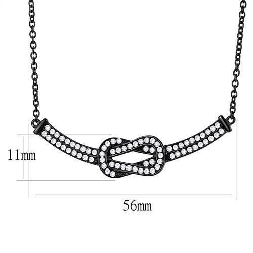 TK3219 - IP Black(Ion Plating) Stainless Steel Chain Pendant with AAA Grade CZ in Clear
