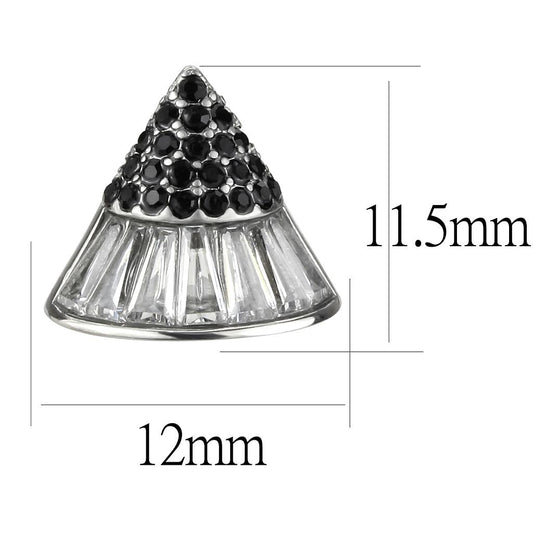 TK3613 - No Plating Stainless Steel Earrings with AAA Grade CZ in Clear