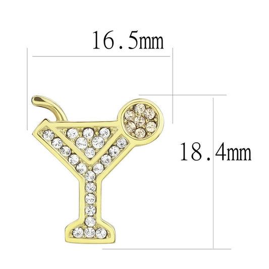 TK3660 - IP Gold(Ion Plating) Stainless Steel Earrings with Top Grade Crystal in Silk