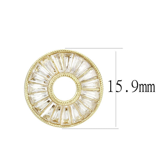 TK3662 - IP Gold(Ion Plating) Stainless Steel Earrings with AAA Grade CZ in Clear