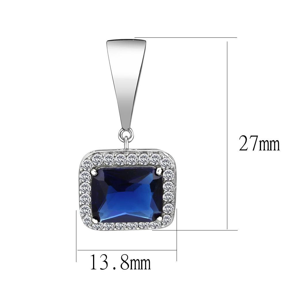 TK3684 - High polished (no plating) Stainless Steel Earrings with Synthetic in Montana
