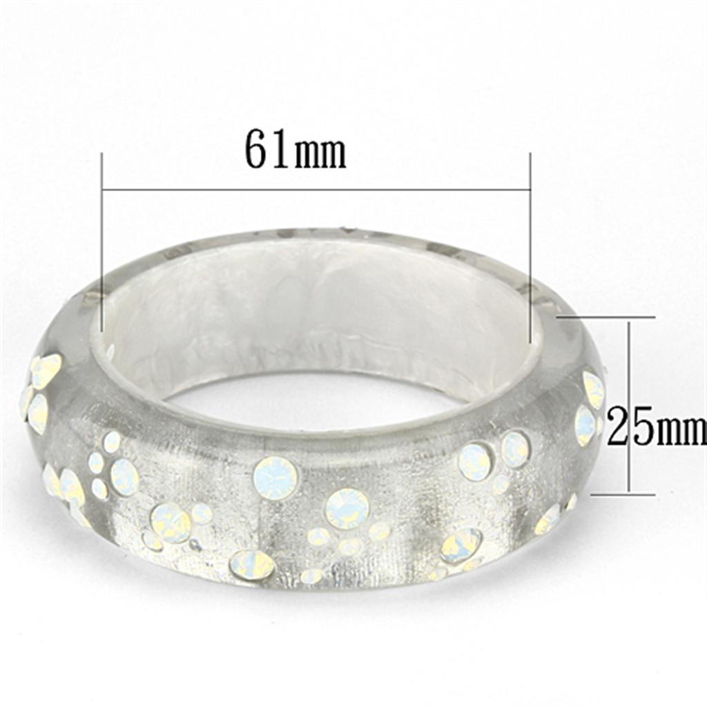 VL092 -  Resin Bangle with Top Grade Crystal  in Aurora Borealis (Rainbow Effect)