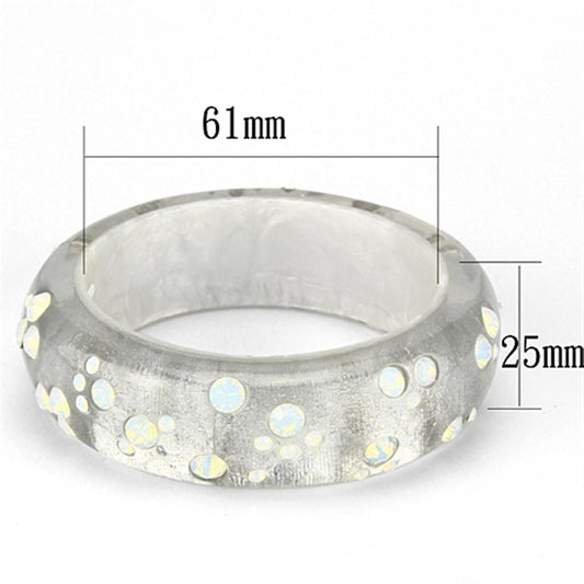 VL092 - Resin Bangle with Top Grade Crystal in Aurora Borealis (Rainbow Effect)