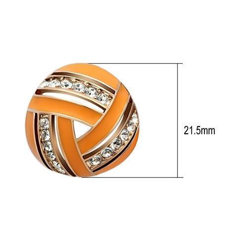 GL167 - IP Rose Gold(Ion Plating) Brass Earrings with Top Grade Crystal in Clear