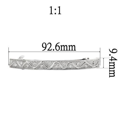 LO1425 - Rhodium White Metal Tiaras & Hair Clip with Top Grade Crystal in Clear