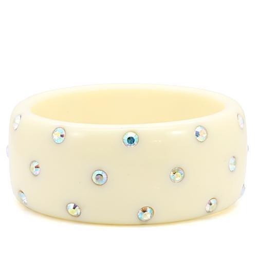 LO1905 - Resin Bangle with Top Grade Crystal in Aurora Borealis (Rainbow Effect)