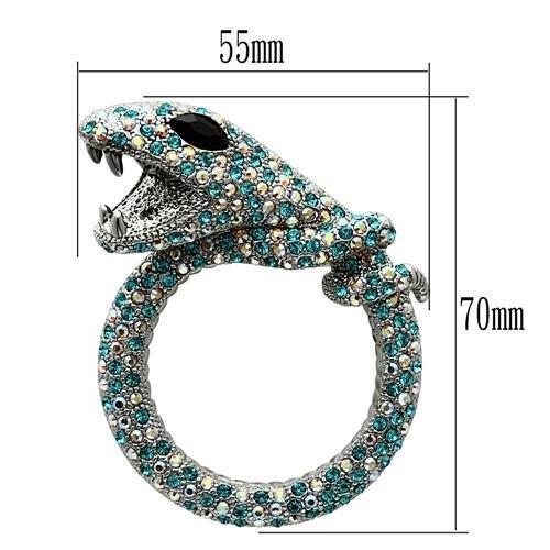 LO2401 - Imitation Rhodium White Metal Brooches with Top Grade Crystal in Multi Color