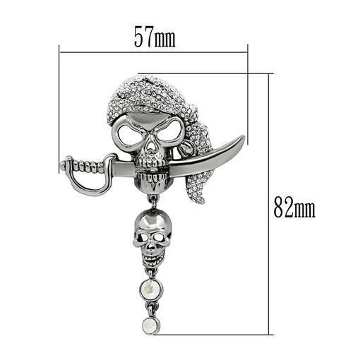 LO2417 - Imitation Rhodium White Metal Brooches with Top Grade Crystal in Aurora Borealis (Rainbow Effect)