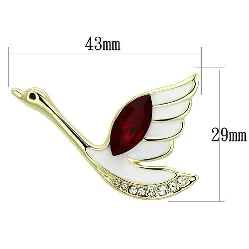 LO2761 - Flash Gold White Metal Brooches with Top Grade Crystal in Siam