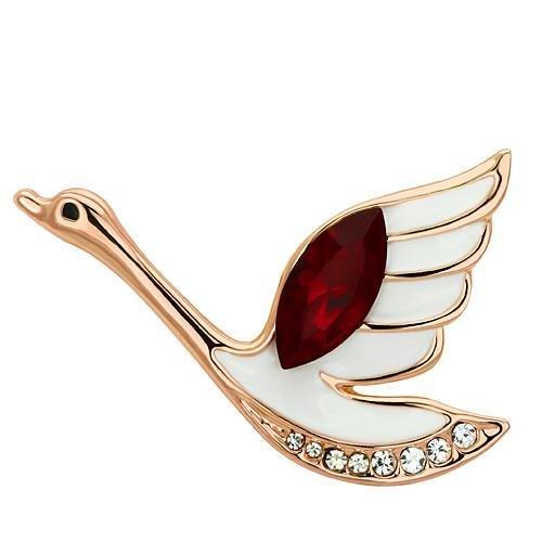 LO2762 - Flash Rose Gold White Metal Brooches with Top Grade Crystal in Siam